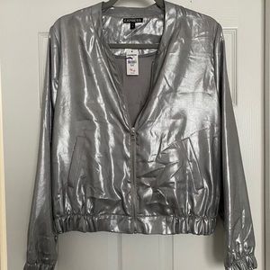 Express Silver Metallic jacket NWT